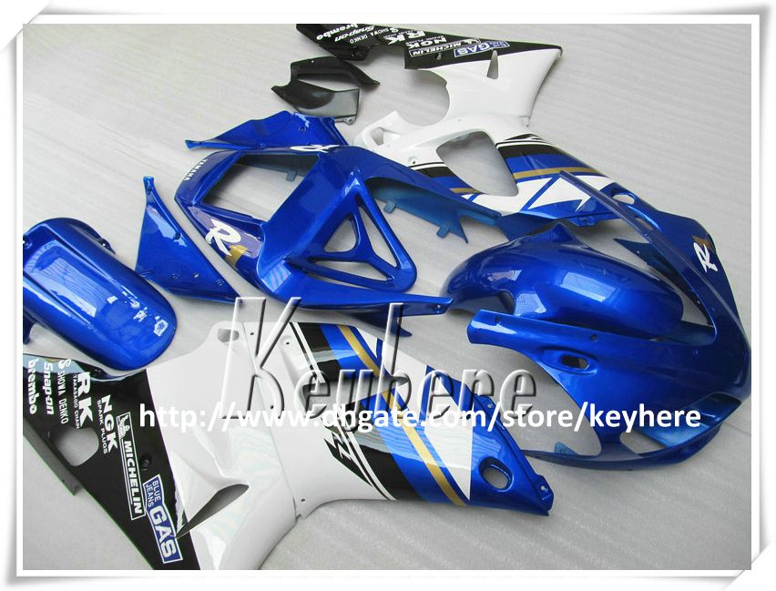 Kit de carénage gratuit 7 cadeaux pour yamaha YZF R1 1998 1999 YAZR1 98 99 YZF1000R carénages YZF-R1 g7q pièces de moto noir bleu blanc chaud