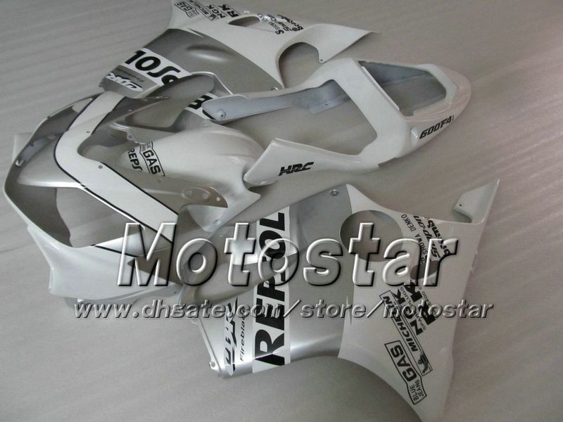 Injektionsfeor Bodywork för Honda CBR600F4I 01 02 03 CBR600 F4I CBR 600 F4I 2001 2002 2003 Silver White Repsol Fairing Parts