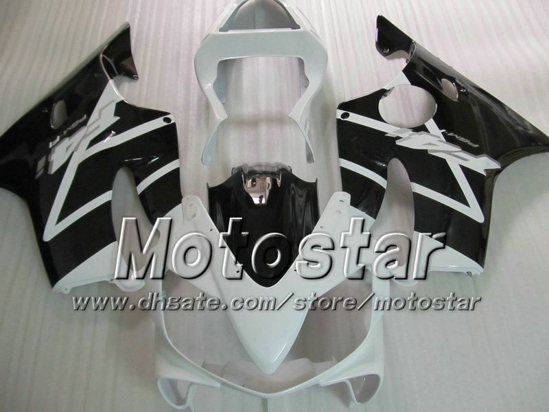 7 Gåvor Fairings Bodywork för Honda CBR600F4I 01 02 03 CBR600 F4I CBR 600 F4I 2001 2002 2003 Glansig vit svart fairing VV26