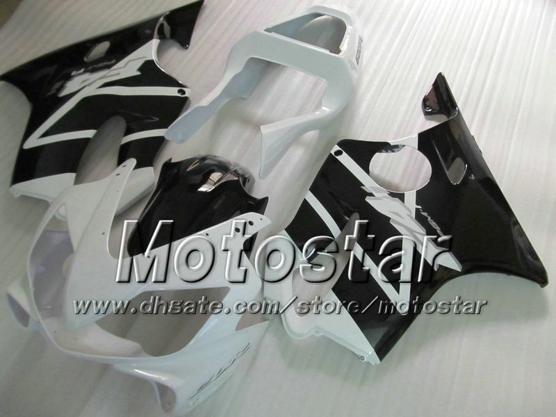 7 Geschenke Verkleidungen Karosserie für HONDA CBR600F4i 01 02 03 CBR600 F4i CBR 600 F4i 2001 2002 2003 glänzend weiß schwarz Verkleidung VV26