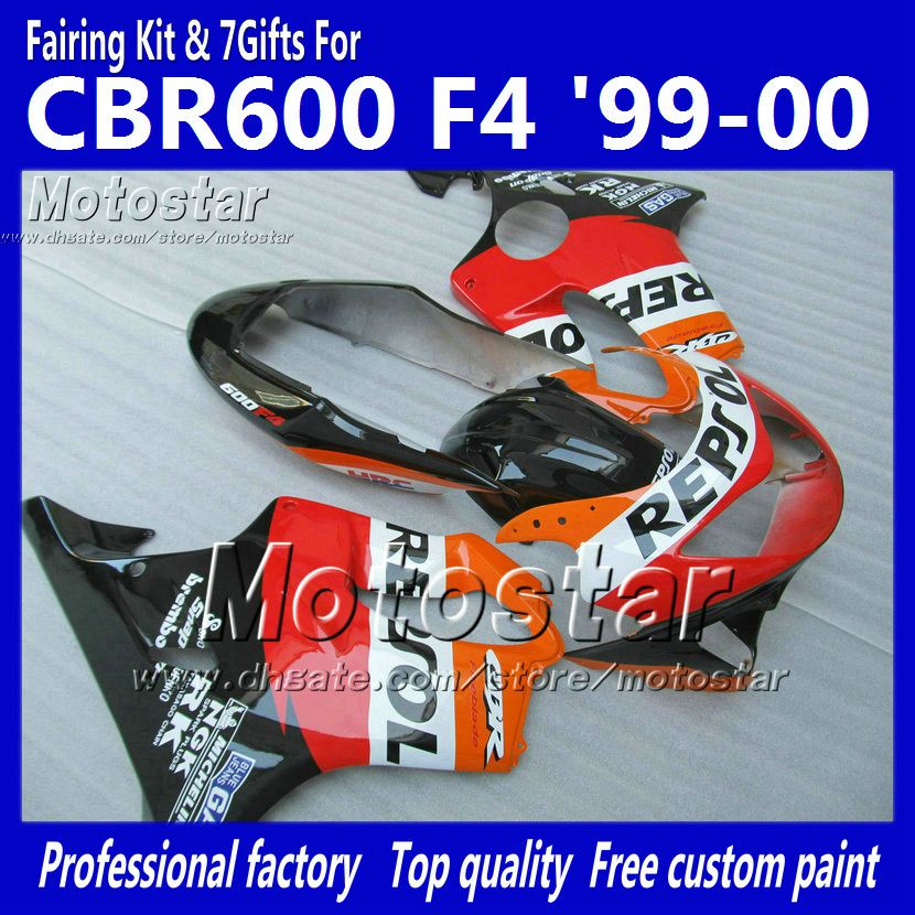 7 선물 용품 HONDA CBR 600 CBR600 F4 CBR600F4 99 00 1999 2000 레드 오렌지 엡솔루프 애프터 마켓 페어링 ag2