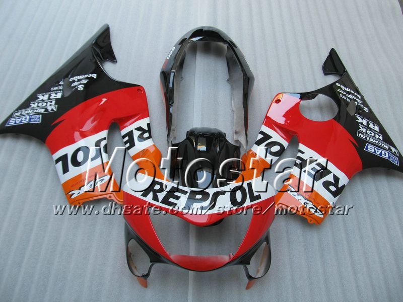 7 Cadeaus Backings Carrosserie voor Honda CBR 600 CBR600 F4 CBR600F4 99 00 1999 2000 Rood Orange Repsol Custom Aftermarket Fairing AG2