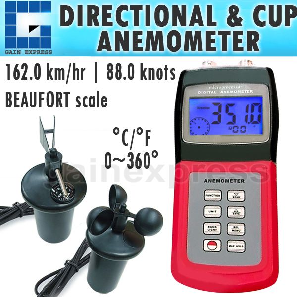 2019 AM 4836C Multi Function Portable Directional Digital Thermo Anemometer Air Weather Meter