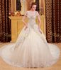 New Bling Bling Noble Chapel Chiffon Bead Sequin Crystal Lace Up Portrait Bridal Gown Wedding Dress