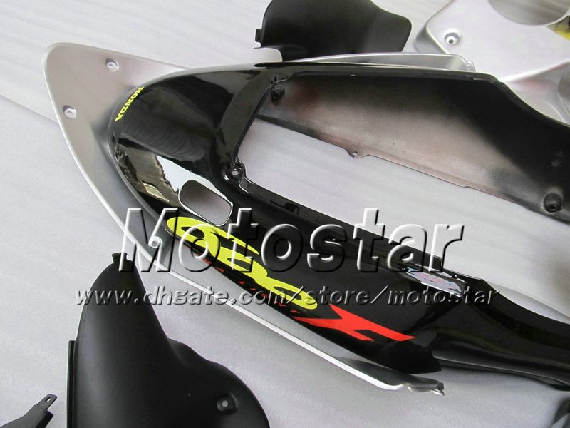 7 Regalos carenados carrocería para HONDA CBR600F4i 01 02 03 CBR600 F4i CBR 600 F4i 2001 2002 2003 plata negro carenado VV47