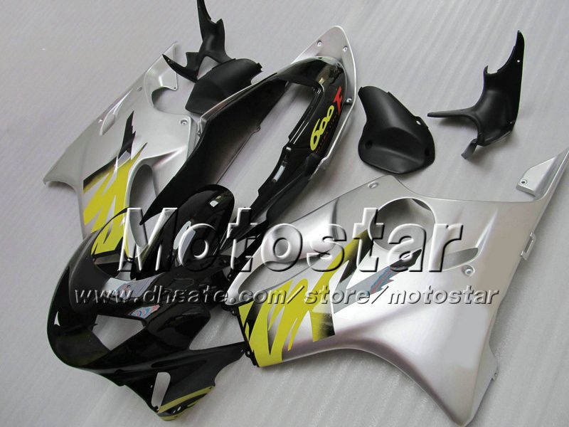 7 Regalos carenados carrocería para HONDA CBR600F4i 01 02 03 CBR600 F4i CBR 600 F4i 2001 2002 2003 plata negro carenado VV47