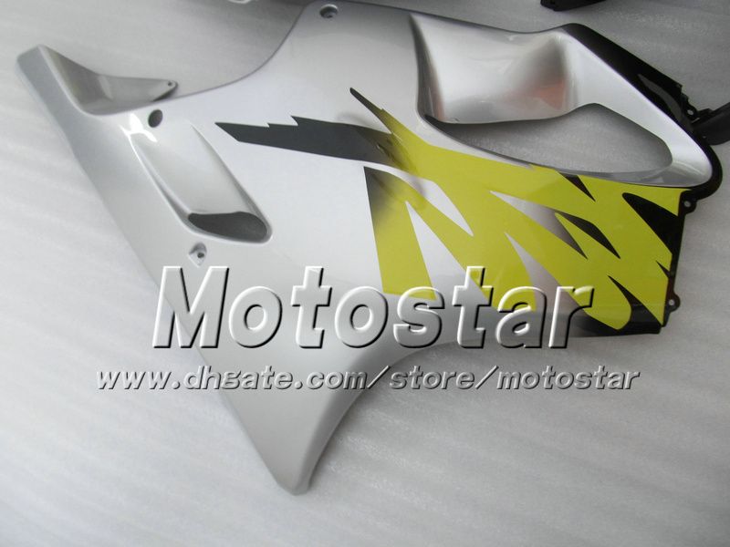 7 Geschenken Backings Carrosserie voor Honda CBR 600 CBR600 F4 CBR600F4 99 00 1999 2000 Glanzend Zilver Zwart Aangepaste Aftermarket Fairing AG12