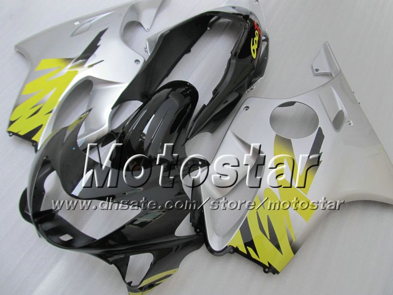 7 Gifts Wishing Nadwozie dla Honda CBR 600 CBR600 F4 CBR600F4 99 00 1999 2000 Błyszczący Silver Black Custom Wintmarket Fairing AG12