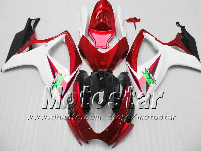 Injection molding fairings for SUZUKI 2006 2007 GSXR 600 750 K6 GSXR600 GSXR750 06 07 R600 R750 red white black fairing kit VV73