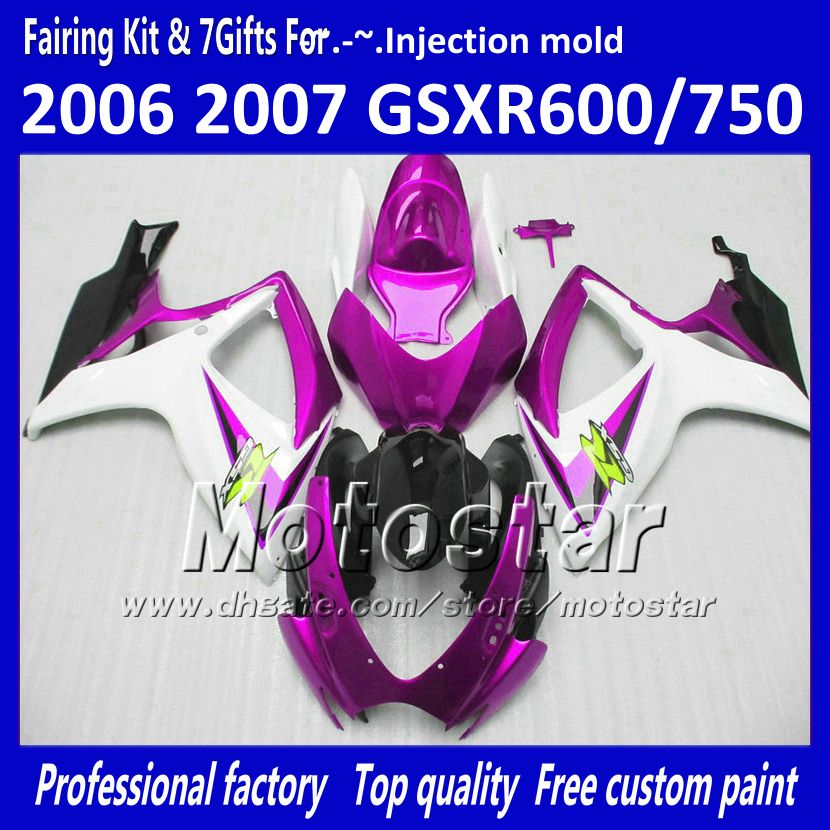 

Injection mold fairings kit for SUZUKI 2006 2007 GSXR 600 750 K6 GSXR600 GSXR750 06 07 R600 R750 motorcycle fairing kit VV74, Multi-color