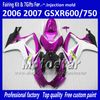 Injection mold fairings kit for SUZUKI 2006 2007 GSXR 600 750 K6 GSXR600 GSXR750 06 07 R600 R750 motorcycle fairing kit VV74