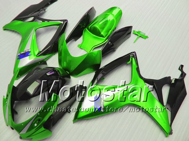 Spuitgietballen voor Suzuki 2006 2007 GSXR 600 750 K6 GSXR600 GSXR750 06 07 R600 R750 Glanzend Groen Zwart Fairing Kit VV83