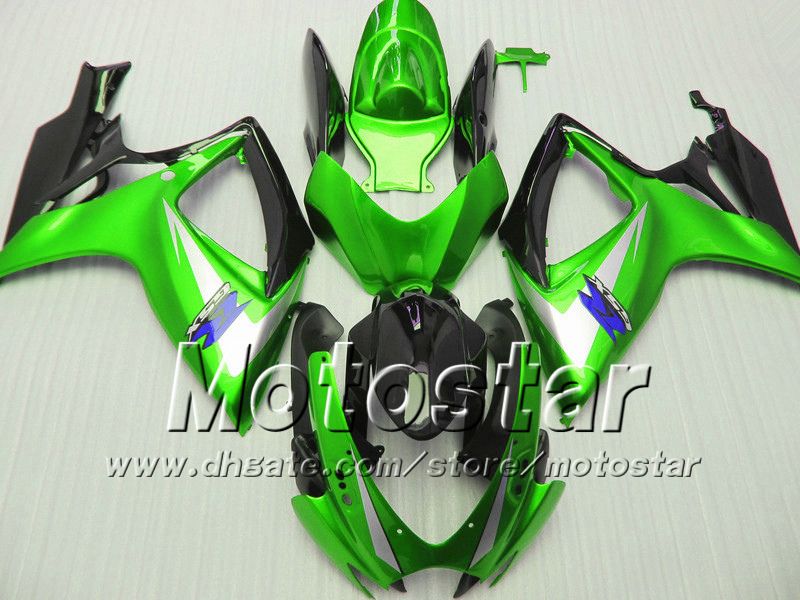 حقن صب Fairings لسوزوكي 2007 2007 GSXR 600 750 K6 GSXR600 GSXR750 06 07 R600 R750 لامعة أخضر أسود هدية كيت VV83