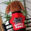 Рождество Hallowee подарки для собак одежда Santa лапы хлопчатобумажные футболки с капюшоном для собак одежда мультфильм буквы напечатаны с капюшоном толстовка Тедди