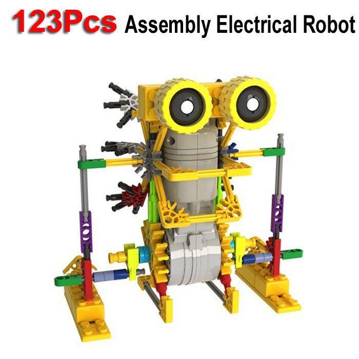 123 stks Weinig maat LOZ elektrische robot puzzel montage bakstenen diy speelgoed voor kinderen kinderen