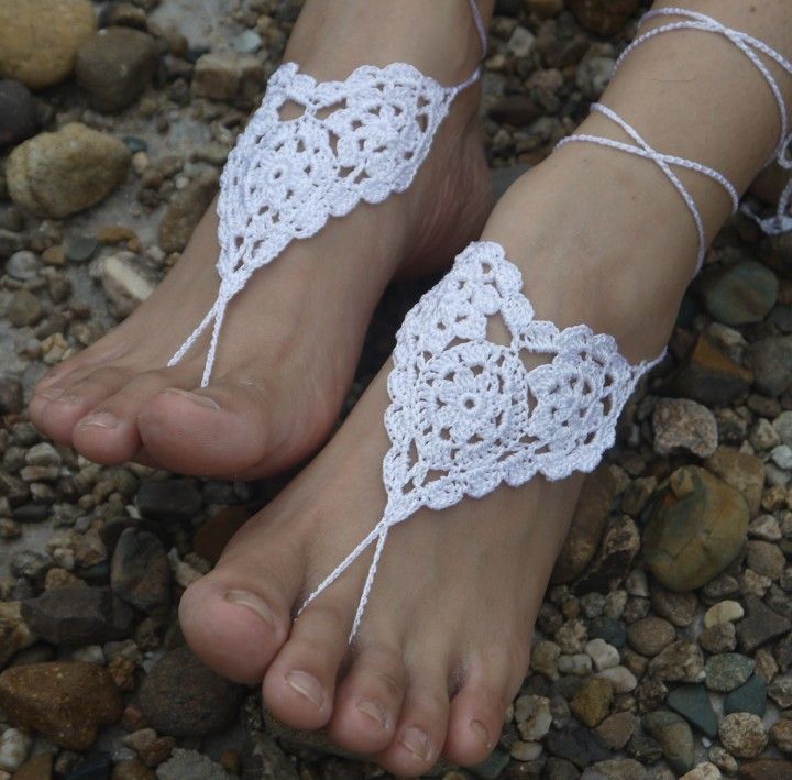 Wholesale Heart Barefoot Sandals, Foot Jewelry, Beach Wear, Yoga, Foot ...