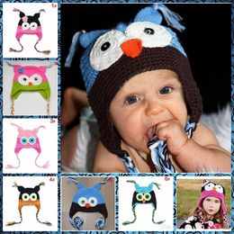 baby Owl EarFlap Crochet Hat Baby Handmade Crochet Hat Handmade OWL Beanie Knitted hat kungfuboy