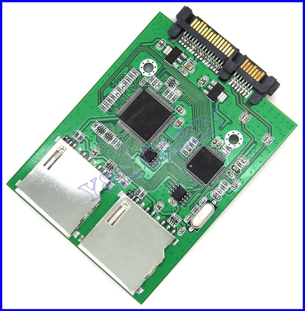 2 Port Dual SD SDHC SDXC Secure Digital MMC Memory Card To 7+15P 22 Pin