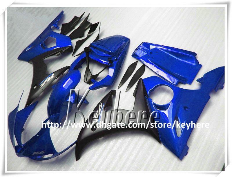 Livre 7 presentes kit de carenagem de plástico Personalizado para YAMAHA YZFR6 2005 YZF R6 YZF-R6 YZF600R 05 carenagens G9o venda quente azul preto corpo da motocicleta kit