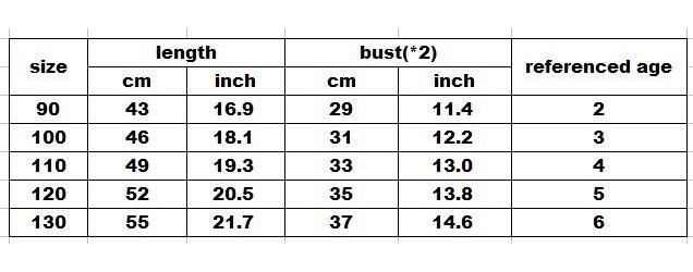 Korean Kid Size Chart