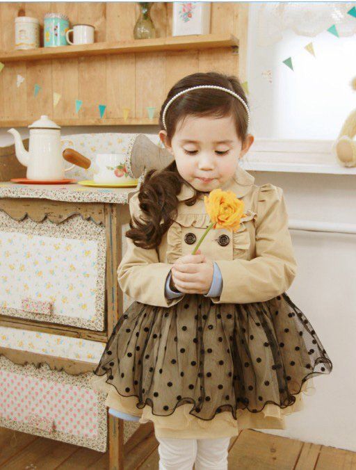

Girl Trench Coat Wind Jacket Baby Dress Kids Clothes Outwear Autumn Winter 2 7Y, Other