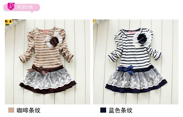Wholesale 5 pieces/lot new 2012 spring girls princess dress, child dress (for 3~7 years) free shipping