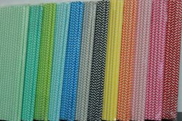 New Arrival 102 Colours 1000pcs Mixed Chevron patterns Striped Polka Dot Stars Drinking Paper Straw Colourful paper straws for party Favour