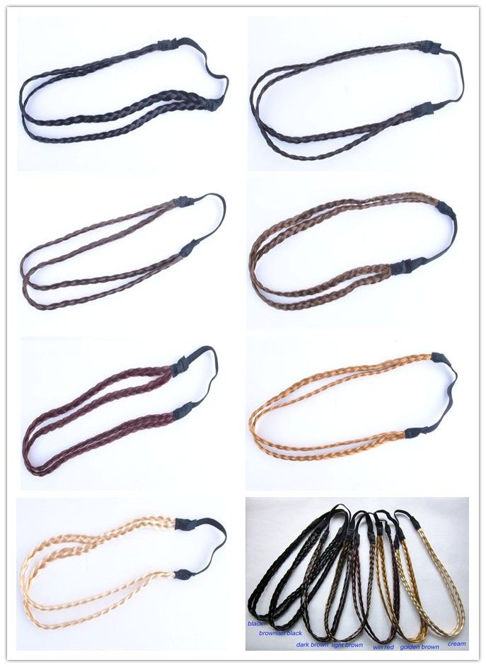 Frete Grátis Hairband Cabelo Cinto Headband Travo Trança Pigtail Hair Extensions Cores