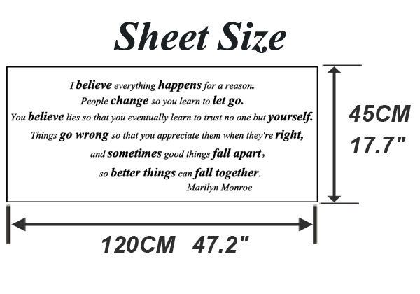 Marilyn Monroe I Believe Everything Happens Quote Vinyl Wall Decal