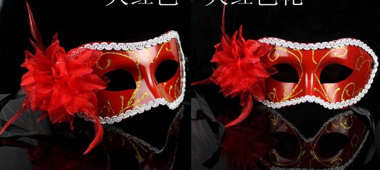 Luksusowe kobiety Sexy Hallowmas weneckie półmaski maski na maskaradę kwiat maska z piór potańcówka teatr Prop piłka świąteczna maska ślubna