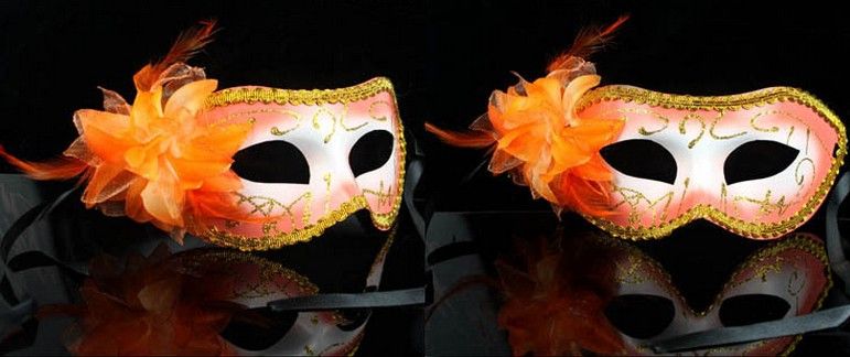 Luxury Women Sexy Hallowmas Venetian half mask masquerade masks flower feather mask dance party Theatre Prop Ball Wedding Festive Mask