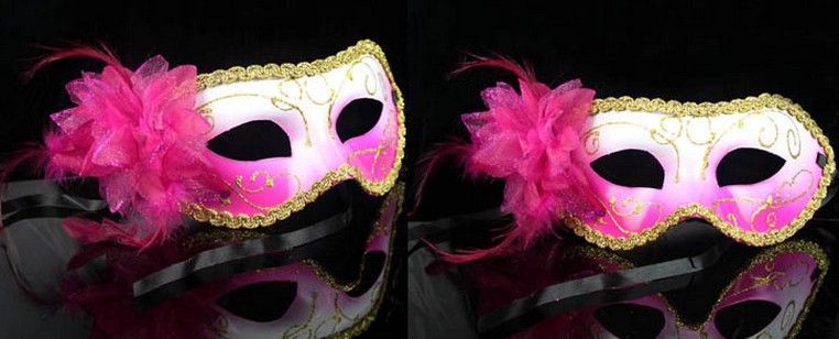 Novas mulheres Sexy Hallowmas traje veneziano meia máscara máscaras de máscaras máscaras de penas de flor festa de dança Teatro Prop Bola de Casamento Máscara Festiva