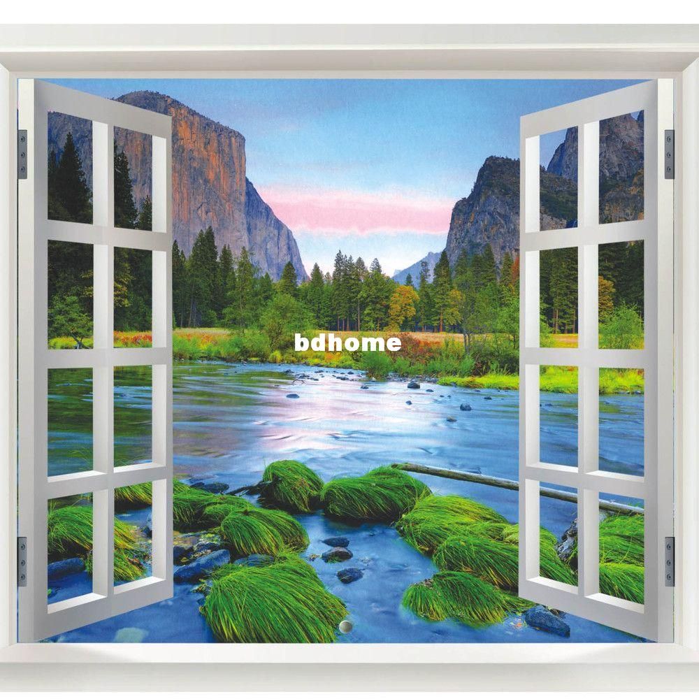 New Arrival Wall Sticker Fake Window Poster Decorative 4 New Arrival Wall Sticker Fake Window Poster Decorative 4 Styles To Choose Dropshiping J390 Removable Kids Decals Stickers From
