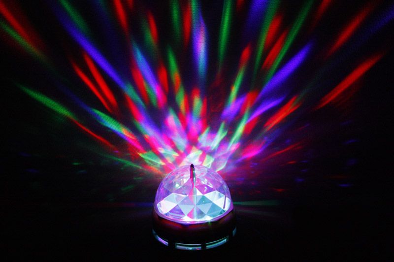 RGB Full Color 3W E27 LED Bulb Crystal Auto Rotating Stage Effect DJ