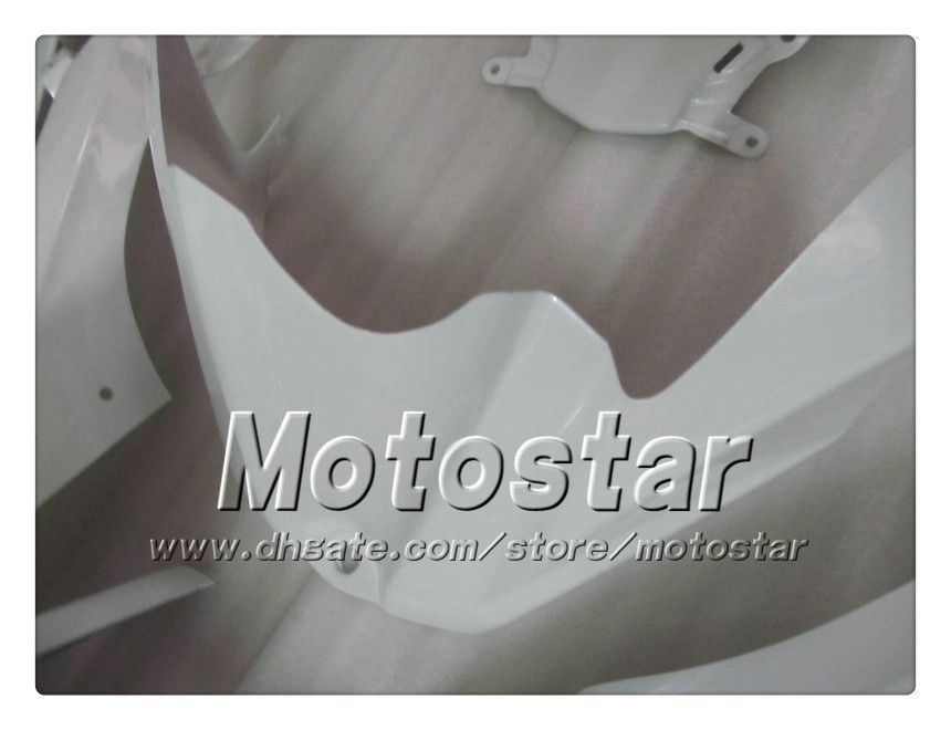 100% Injection molding fairings GSXR 600 750 2008 2009 2010 K8 GSXR600 GSXR750 08 09 10 all glossy white accept custom paint job