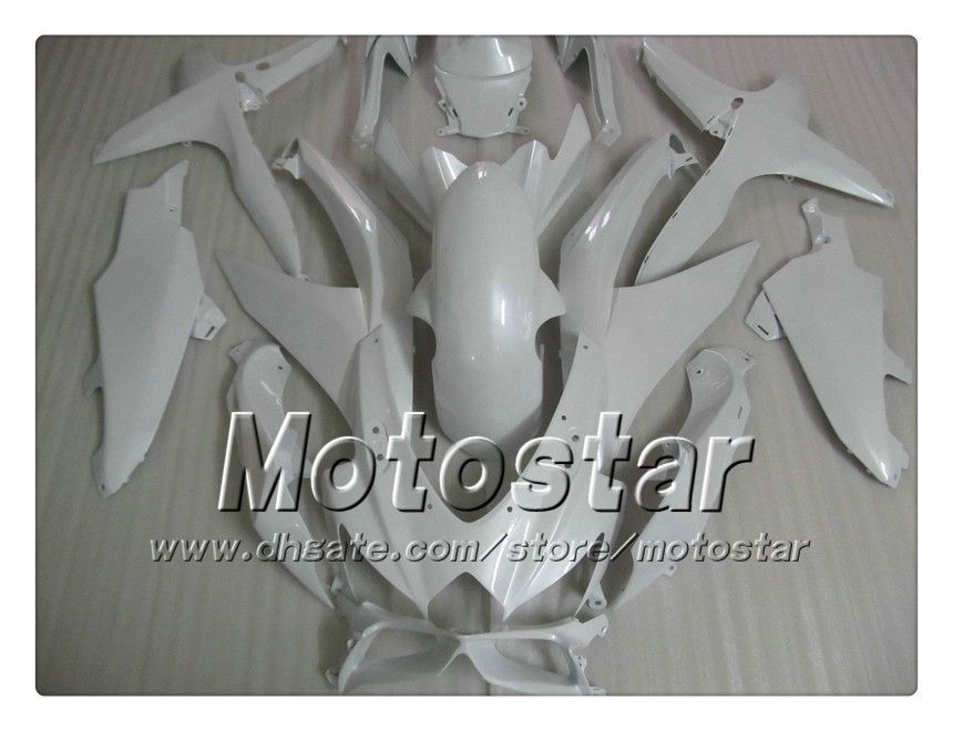 100% Injection molding fairings GSXR 600 750 2008 2009 2010 K8 GSXR600 GSXR750 08 09 10 all glossy white accept custom paint job