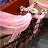 Beautiful 18 Multi Color Wedding Decoration Tulle Chair Flower yarn background gauze curtain stair armrest wedding celebration supplies