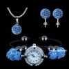 925 silver 10mm Shambhala beads jewelry set hot style Micro Pave Disco Crystal Ball Necklace & stud & watch 1set/5sets/10sets/15sets/45set