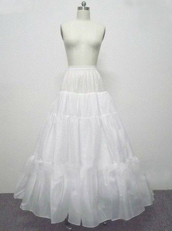 Ücretsiz Kargo A-line Tam Kıyafeti 4 Katmanlı Hiçbir Hoop Kat Uzunlukta Kayma Tarzı Düğün Petticoats