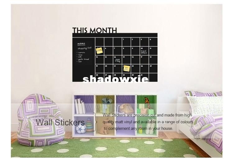 Diy Monthly Chalkboard Calendar Vinyl Wall Decal Removable Planner