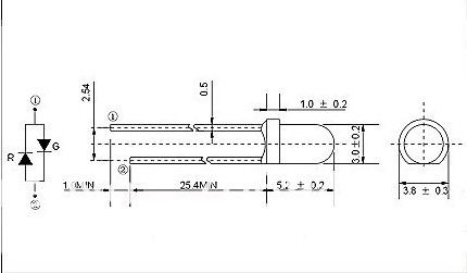 LED 3MM المنتشرة ، اللون الأحمر/الأخضر ، LED Biocolor LED ، عدم الاستقطاب