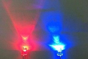 / 3mm LED's, rood / blauwe kleuren lichte kralen, niet-polariteit bicolor LED