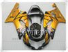 Ücretsiz 7 hediyeler için özel yarış kaporta kiti SUZUKI GSXR600 01 02 03 GSX R600 R750 2001 2002 2003 GSXR 600 750 K1 fairings r1a siyah altın vücut