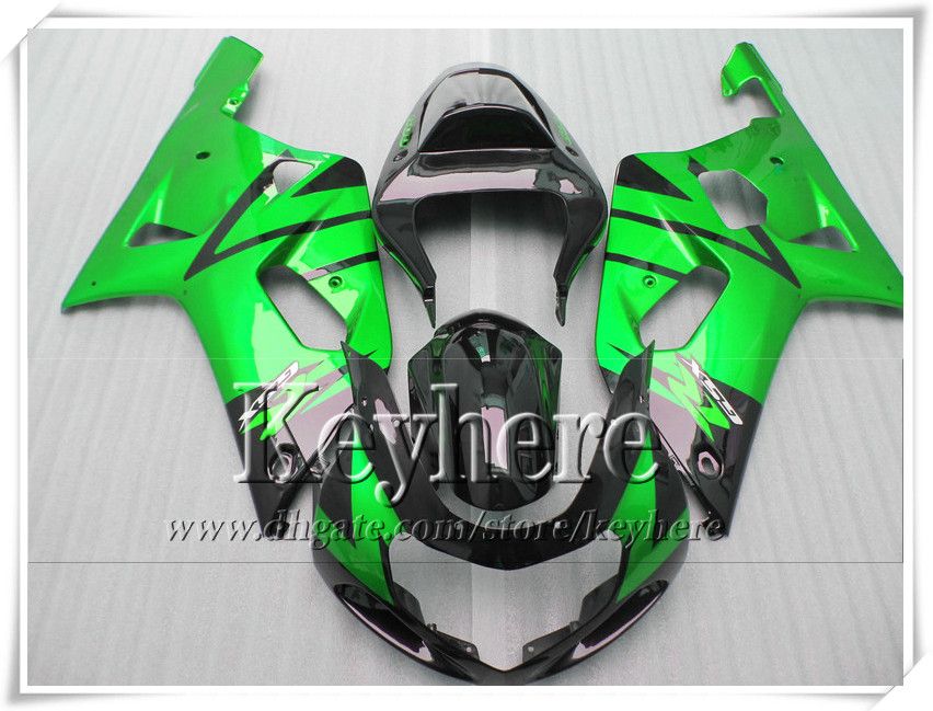 Free 7 gifts custom race fairing kit for SUZUKI GSXR600 01 02 03 GSX R600 R750 2001 2002 2003 GSXR 600 750 K1 fairings r3a black green body