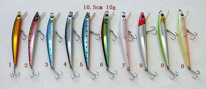 Matériel de pêche Minnow Appât Pêche Leurre Casting Leurre Mer Leurre Dur Appât Lèvre en plastique Chine Crochet Flottant deux tailles