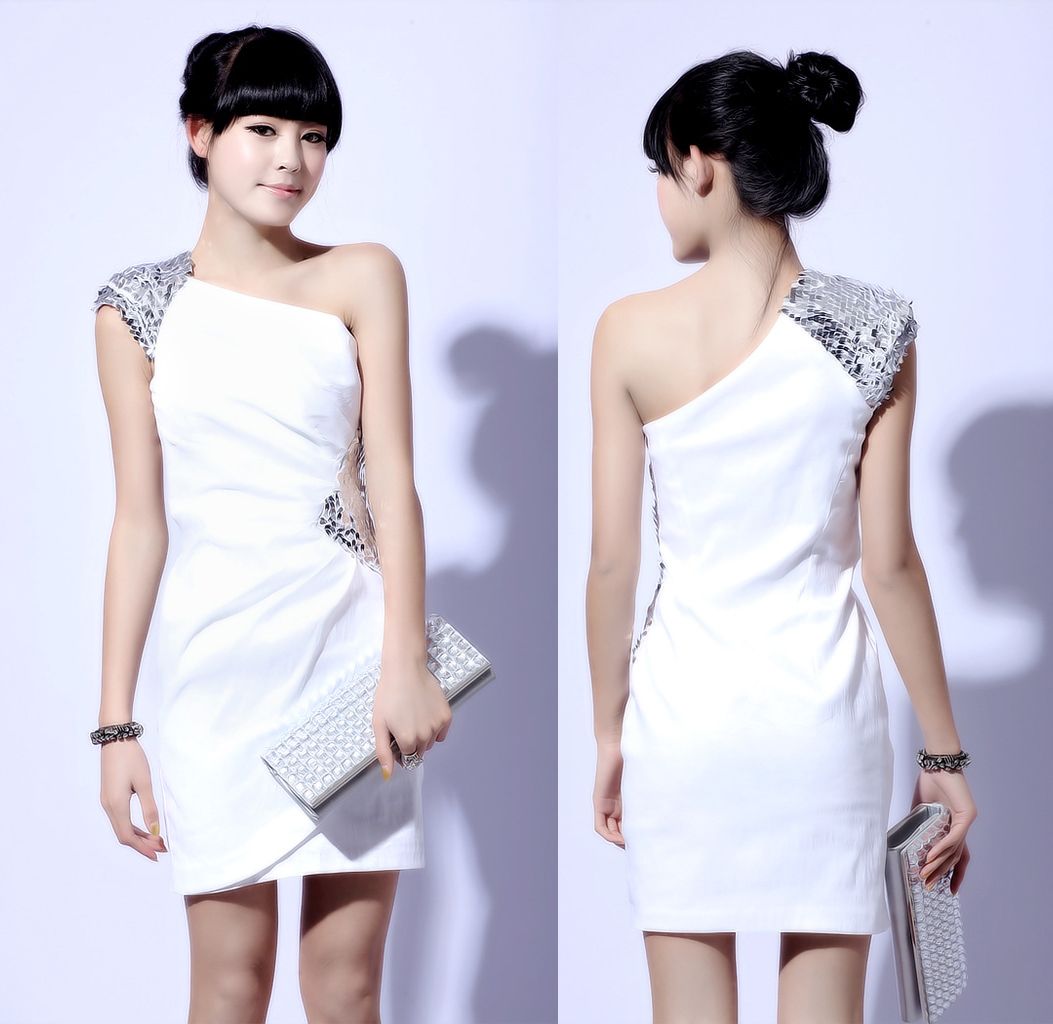 White one shoulder shift dress White one shoulder shift dress