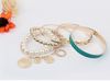 Fashion Girls Bracelets conjuntos de ouro / pérola pulseira oco multilayer017