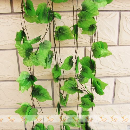 

60m/lot Cheap Decorative Grape Rattan Artificial Flower Vine Shade Plants Wisteria Vine Cane Garden Decoration Party Festive Supplies FZ1, Green