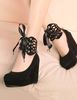 black wedge heels with ankle strap wiht bow black wedge heels with ankle strap wiht bow