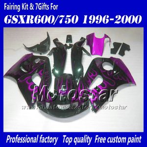 carénages gsxr flamme violette achat en gros de Carénages moto pour suzuki GSXR600 GSXR750 GSXR flamme violette en kit de carénage noir AC54
